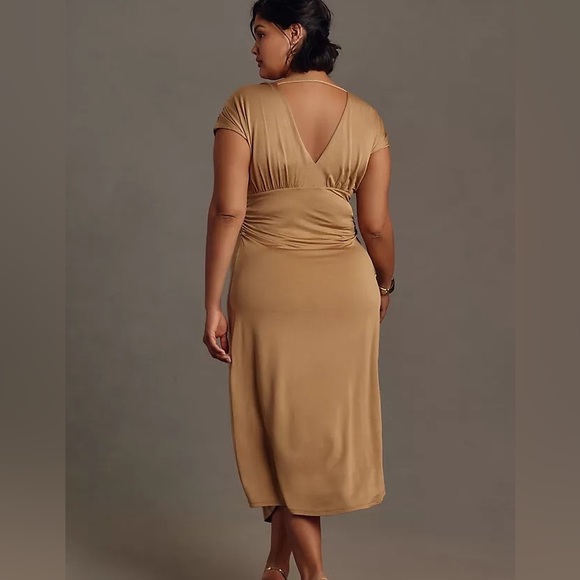By Anthropologie V-Neck Ring Midi Dress-XL-NWT - Picture 4 of 8
